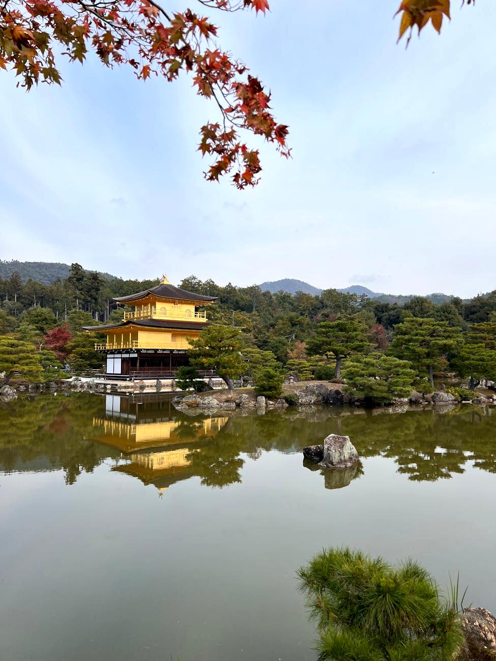 Ancient Japanese temple in Kyoto during autumn